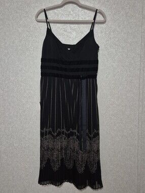 NWT LOFT Black-Brown  Dress with Spaghetti Straps...Size:6